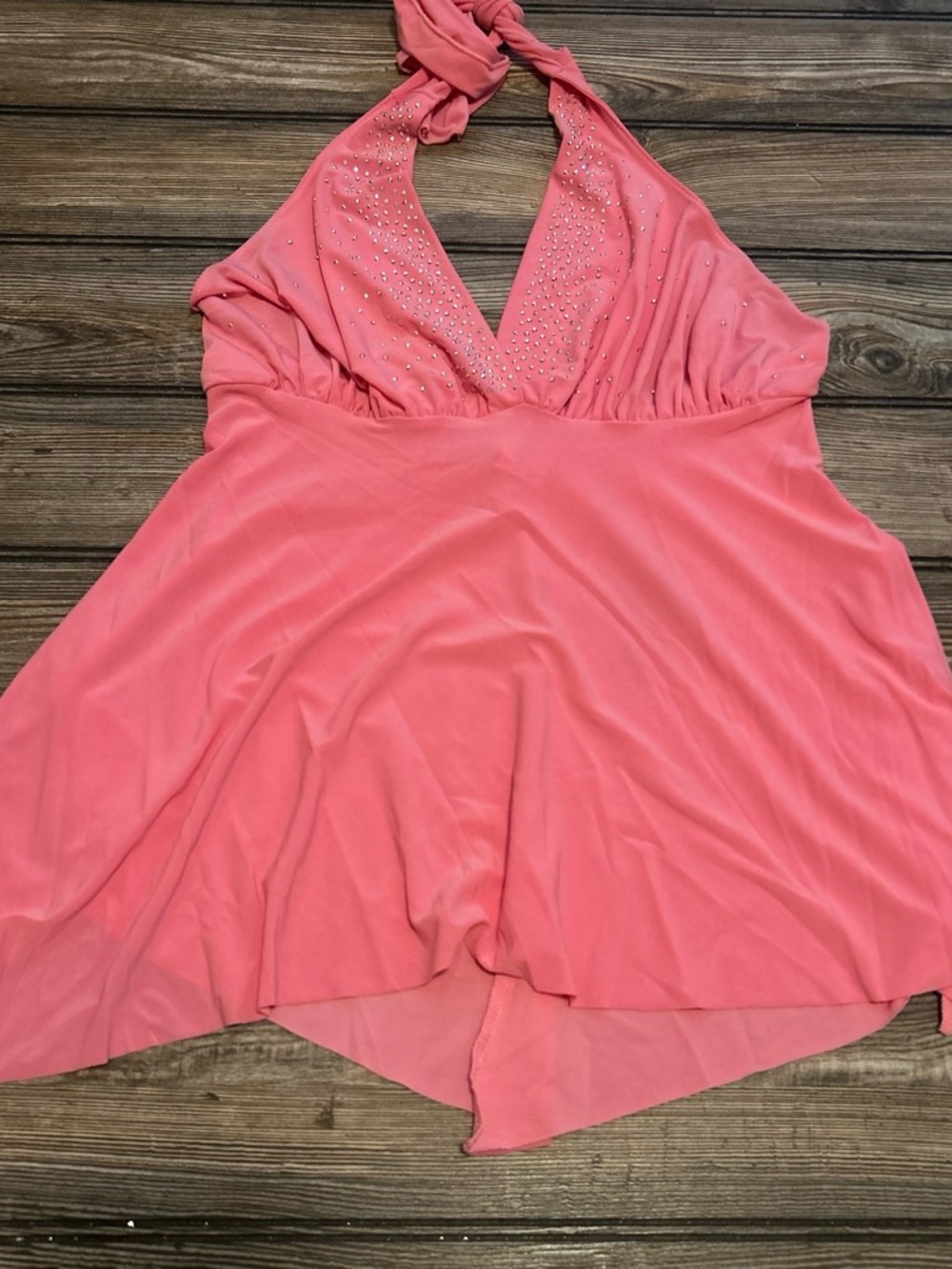 Women’s Y2k Halter top - Pink with Rhinestone Detail
